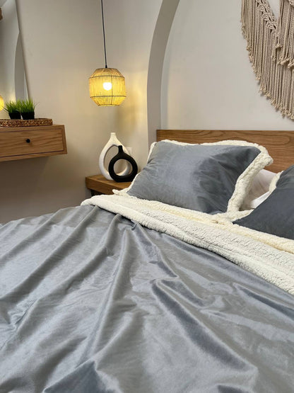 GREY Velvet Lamb Wool Blanket