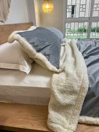 GREY Velvet Lamb Wool Blanket