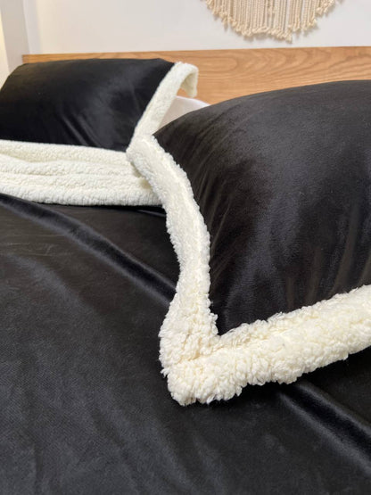 BLACK Velvet Lamb Wool Blanket
