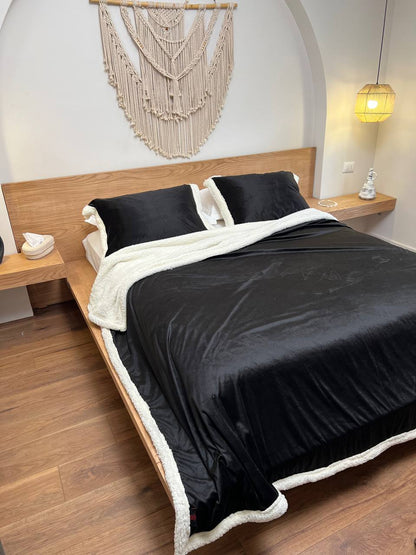 BLACK Velvet Lamb Wool Blanket