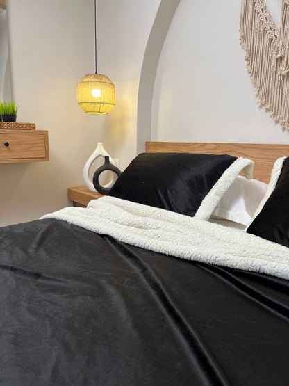 BLACK Velvet Lamb Wool Blanket