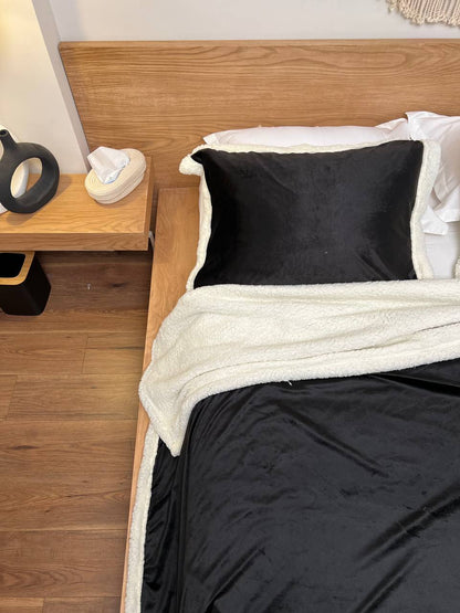 BLACK Velvet Lamb Wool Blanket