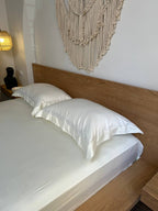 CREAM oxford silky cotton bedsheet