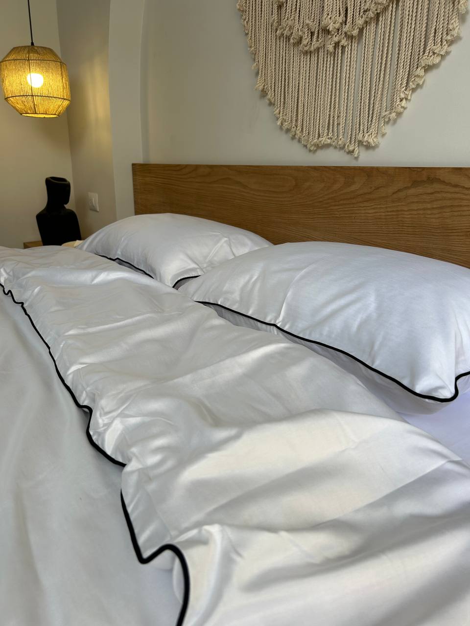 WHITE silky cotton duvet cover