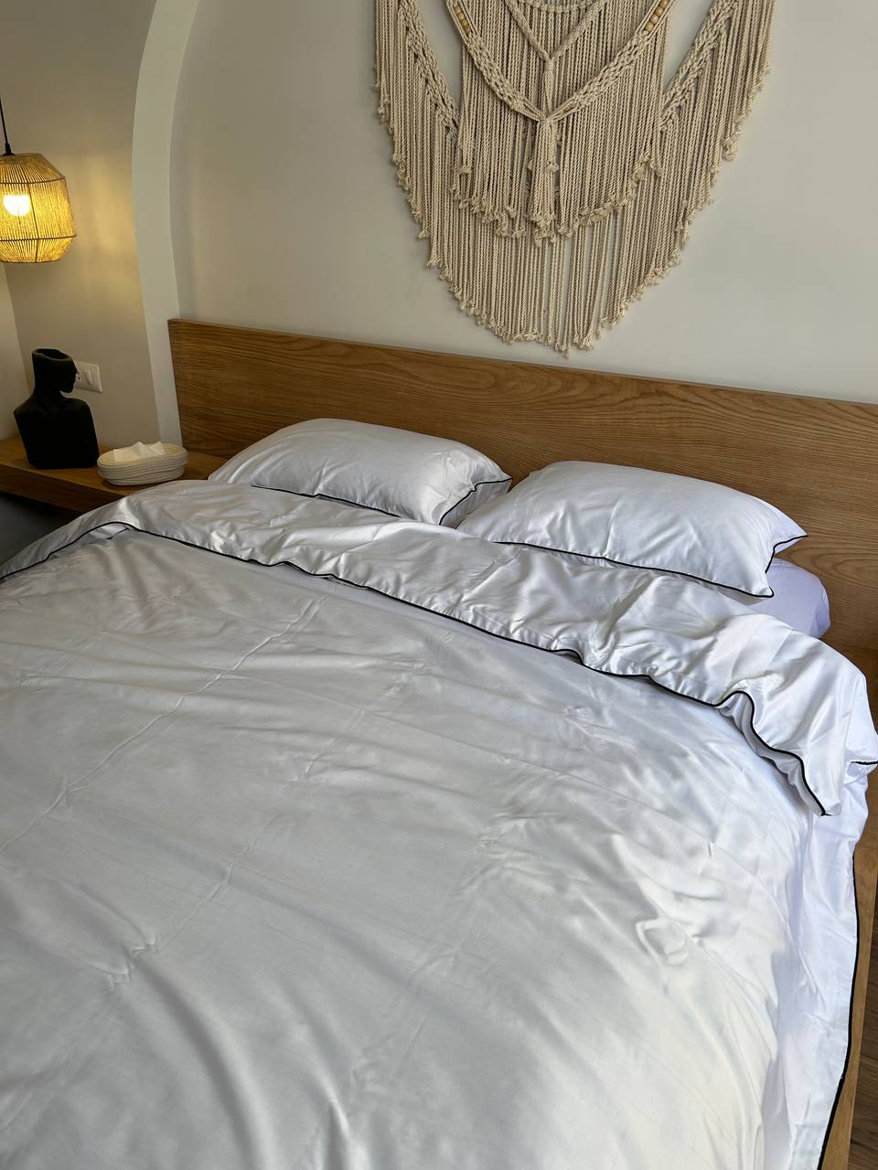 WHITE silky cotton duvet cover