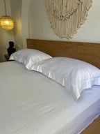 WHITE oxford silky cotton bedsheet