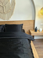 BLACK silky cotton duvet cover