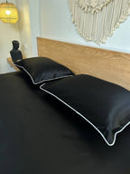 BLACK cordon silky cotton bedsheet