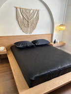 BLACK cordon silky cotton bedsheet