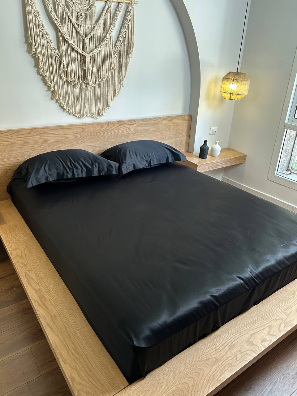 BLACK oxford silky cotton bedsheet