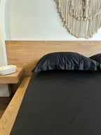 BLACK oxford silky cotton bedsheet