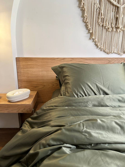 OLIVE silky cotton duvet cover