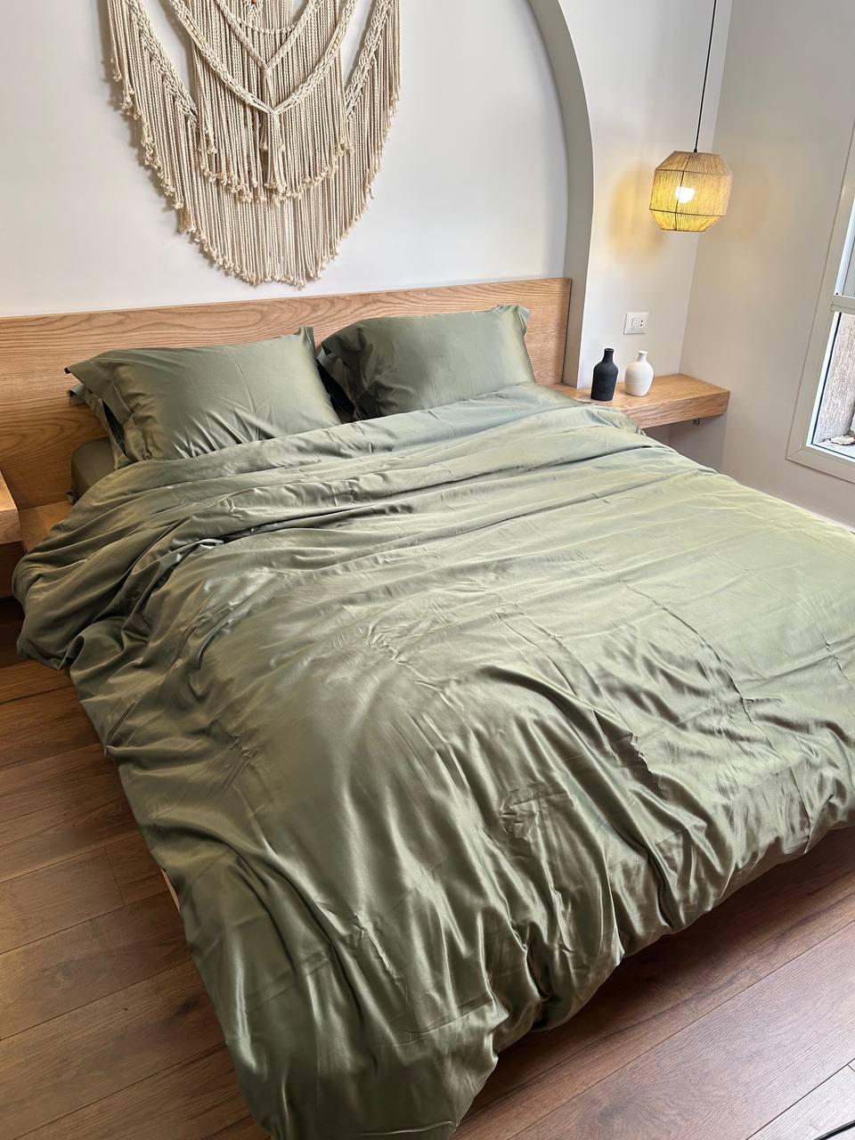 OLIVE silky cotton duvet cover