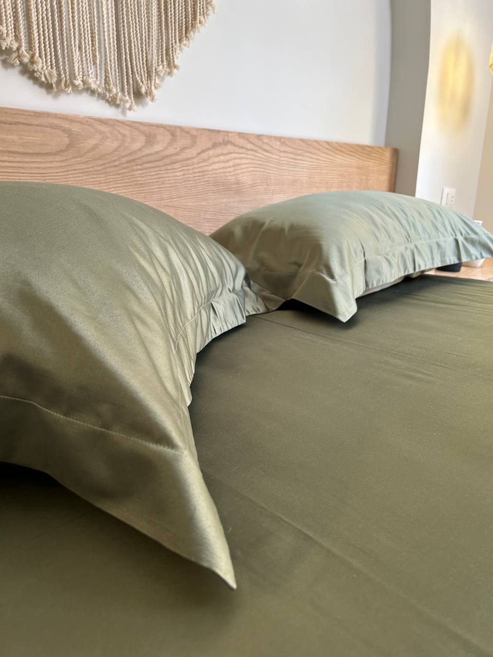 OLIVE oxford silky cotton bedsheet
