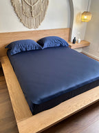 SWISS BLUE oxford silky cotton bedsheet
