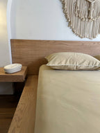 TAN cordon silky cotton bedsheet