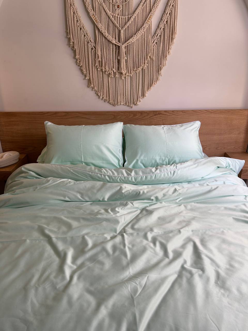 PASTEL MINT silky cotton duvet cover