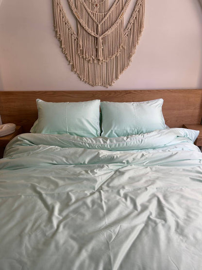 PASTEL MINT silky cotton duvet cover