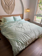 PASTEL MINT silky cotton duvet cover