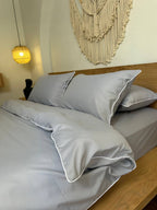 GREY silky cotton duvet cover