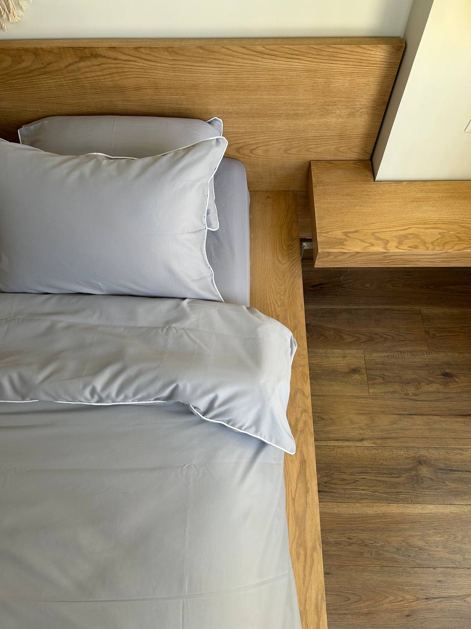 GREY silky cotton duvet cover