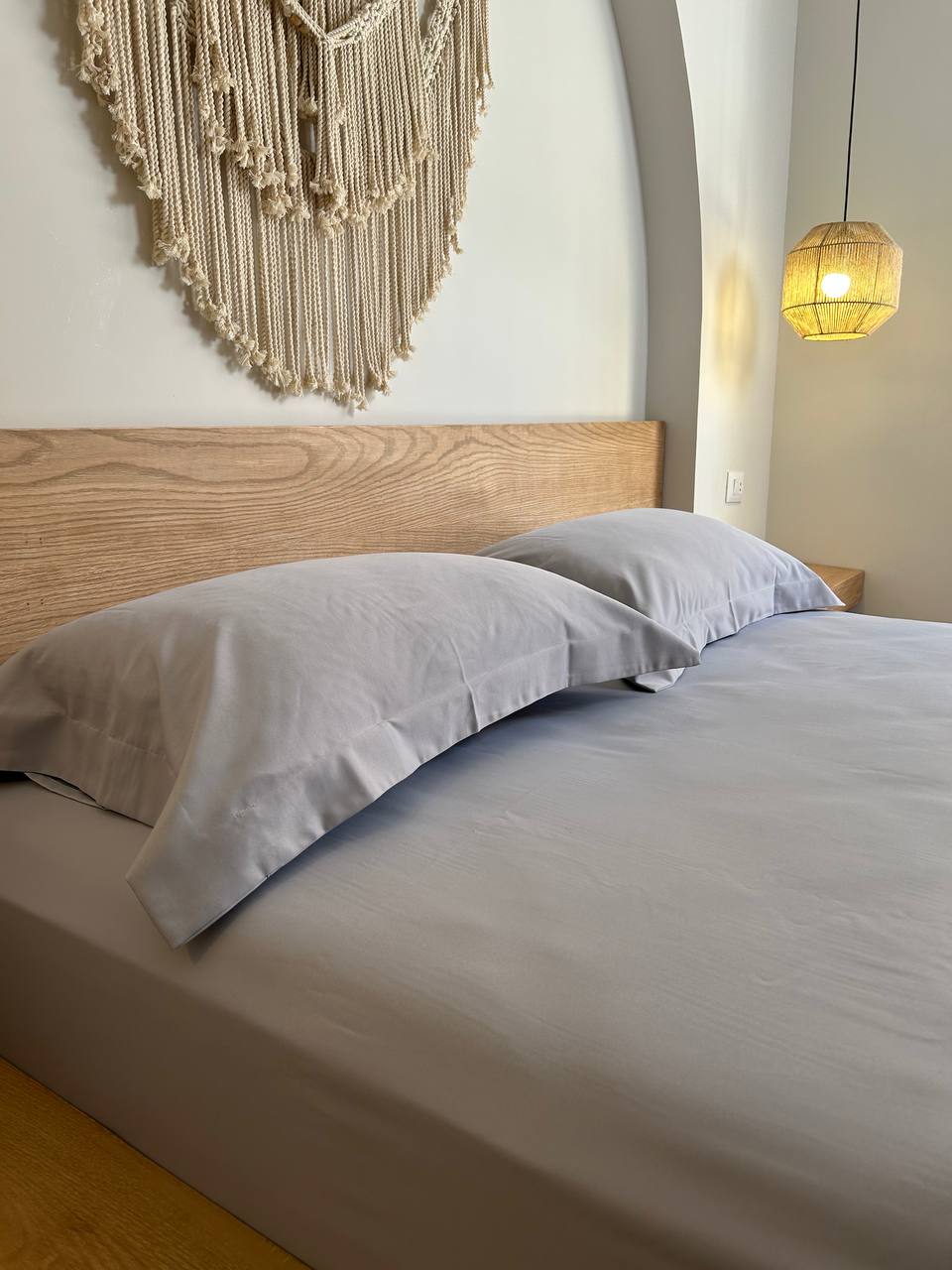 GREY oxford silky cotton bedsheet