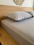 GREY cordon silky cotton bedsheet