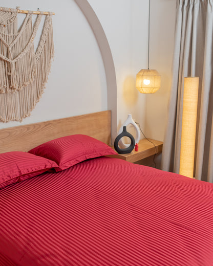 CRIMSON stripe bedsheet