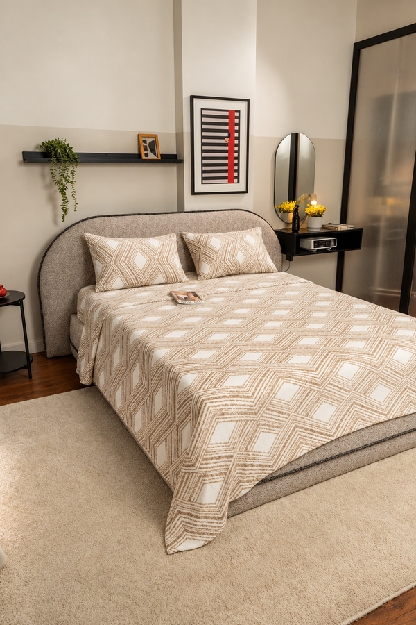 DIAMORA Colorful Flannel Bedsheet Set
