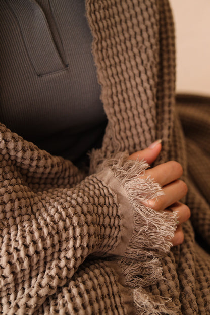 CARAMEL KNOTS Cotton Throw Blanket