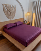 DEEP PLUM stripe bedsheet