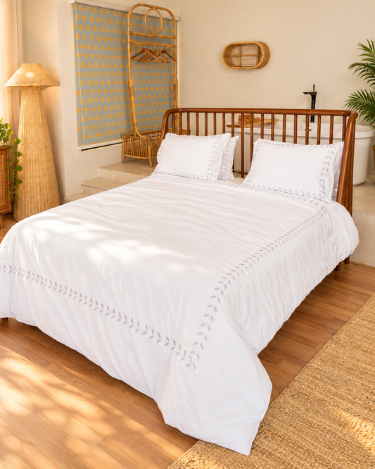 EVERLEAF Embroidered Premium Cotton Duvet Cover