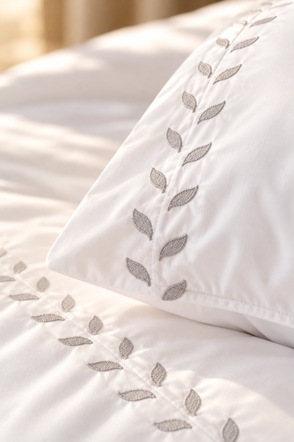 EVERLEAF Embroidered Premium Cotton Bedsheet