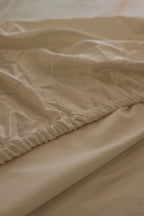 RIBBONELLE CREAM silky cotton bedsheet