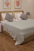 PISTACHIO PUFFY Muslin Cotton Throw Blanket