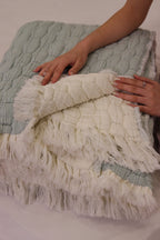 PISTACHIO PUFFY Muslin Cotton Throw Blanket