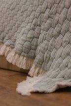 PISTACHIO PUFFY Muslin Cotton Throw Blanket