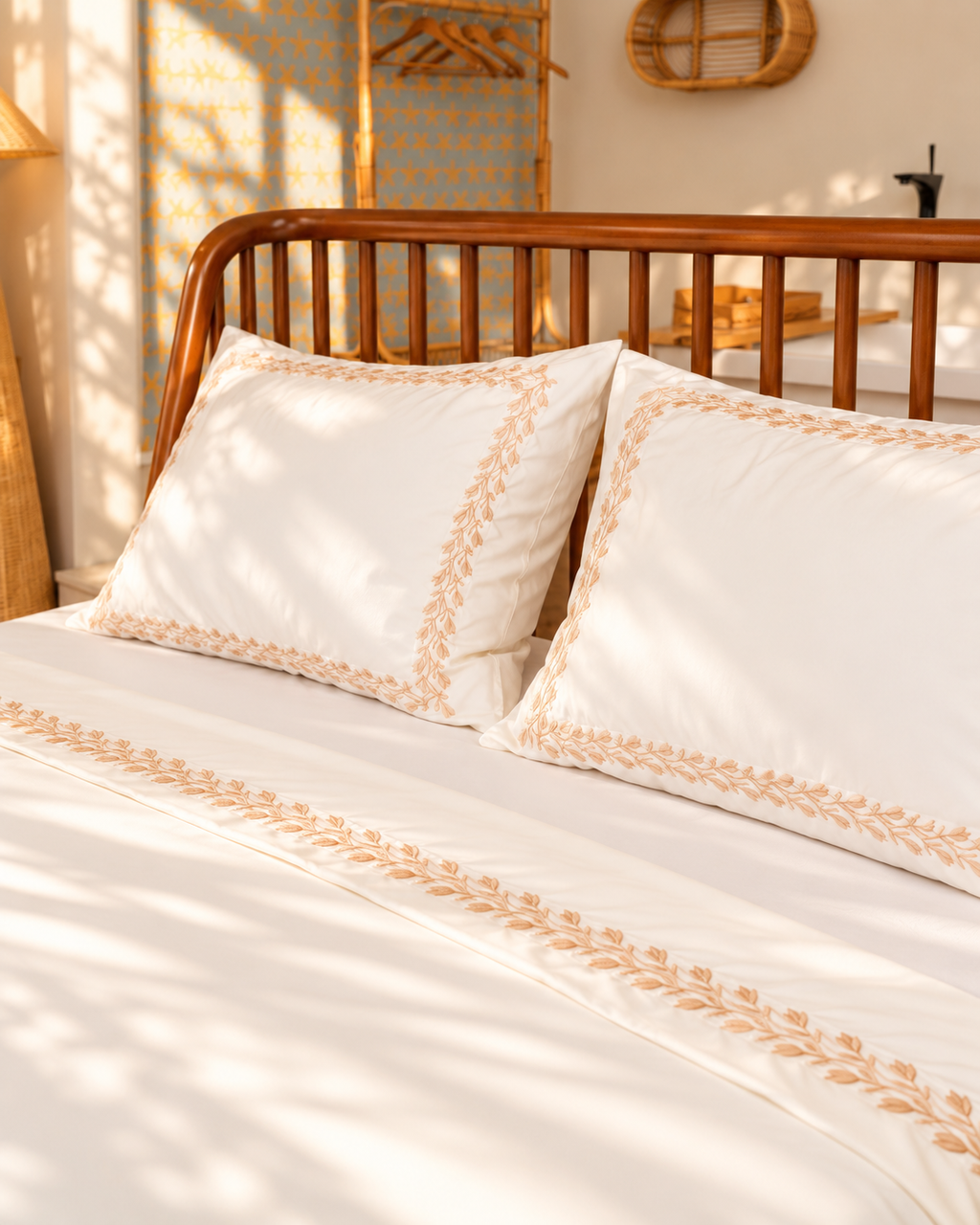 LIORA Embroidered Premium Cotton Bedsheet