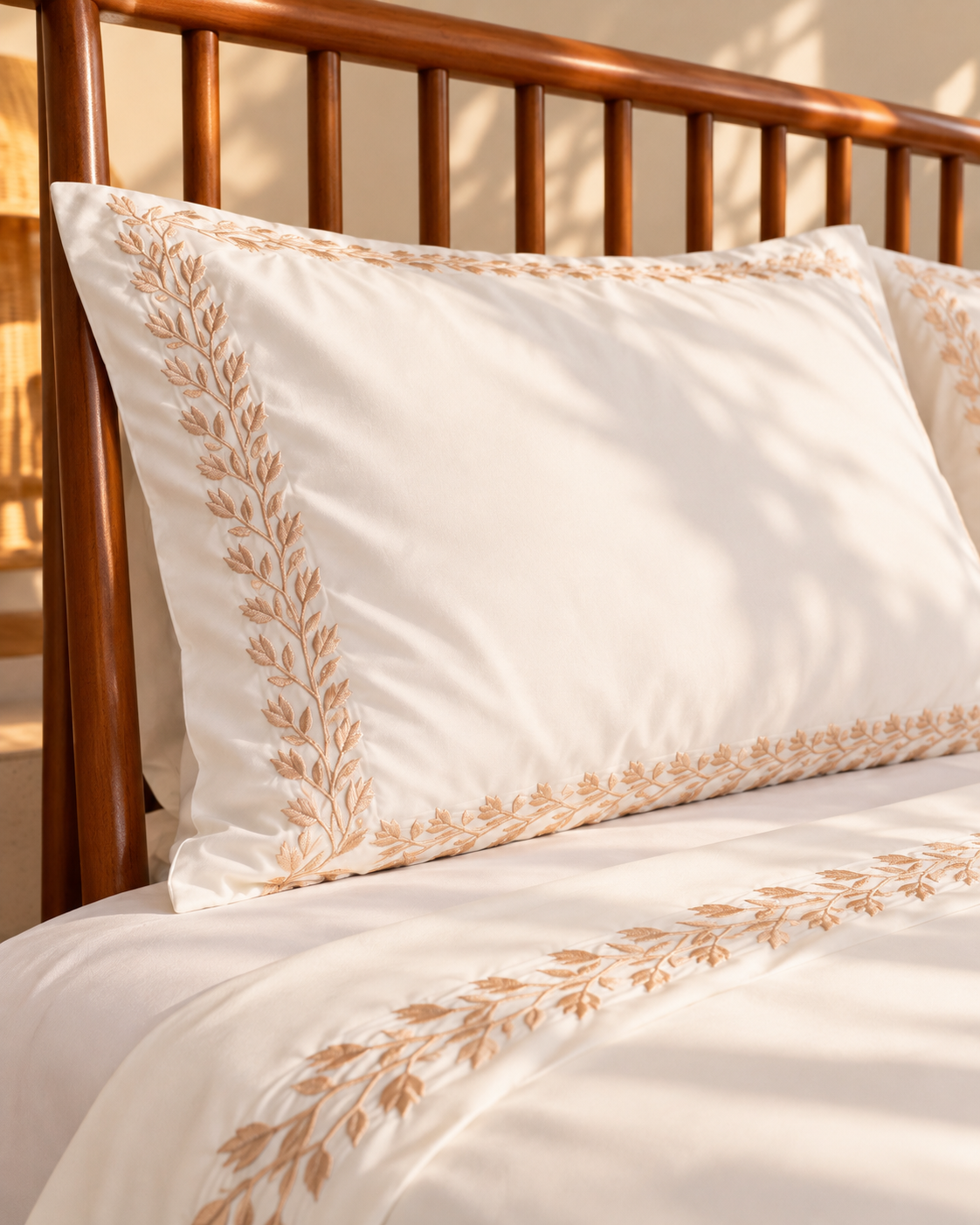 LIORA Embroidered Premium Cotton Bedsheet
