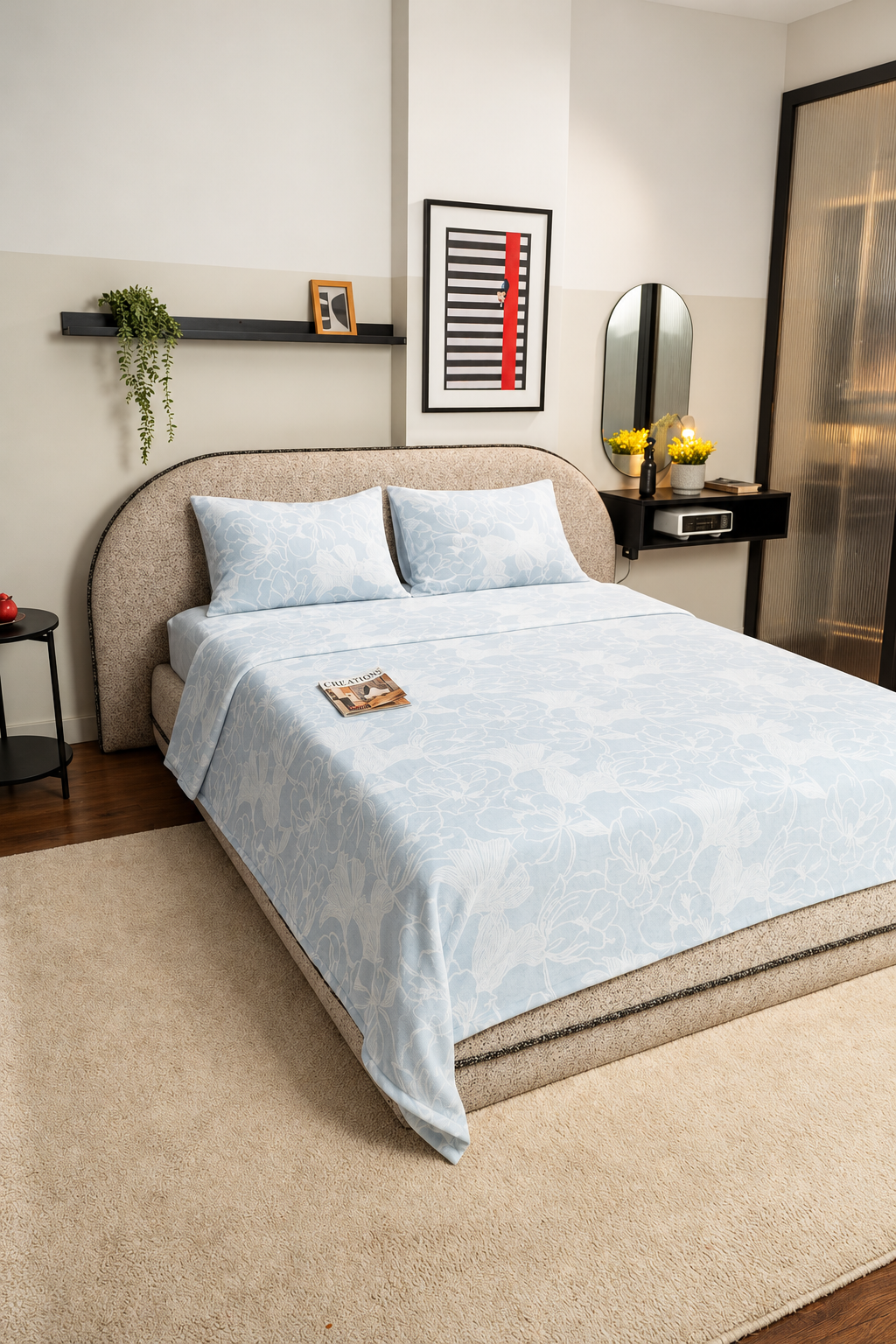 FLORENZA Colorful Flannel Bedsheet Set