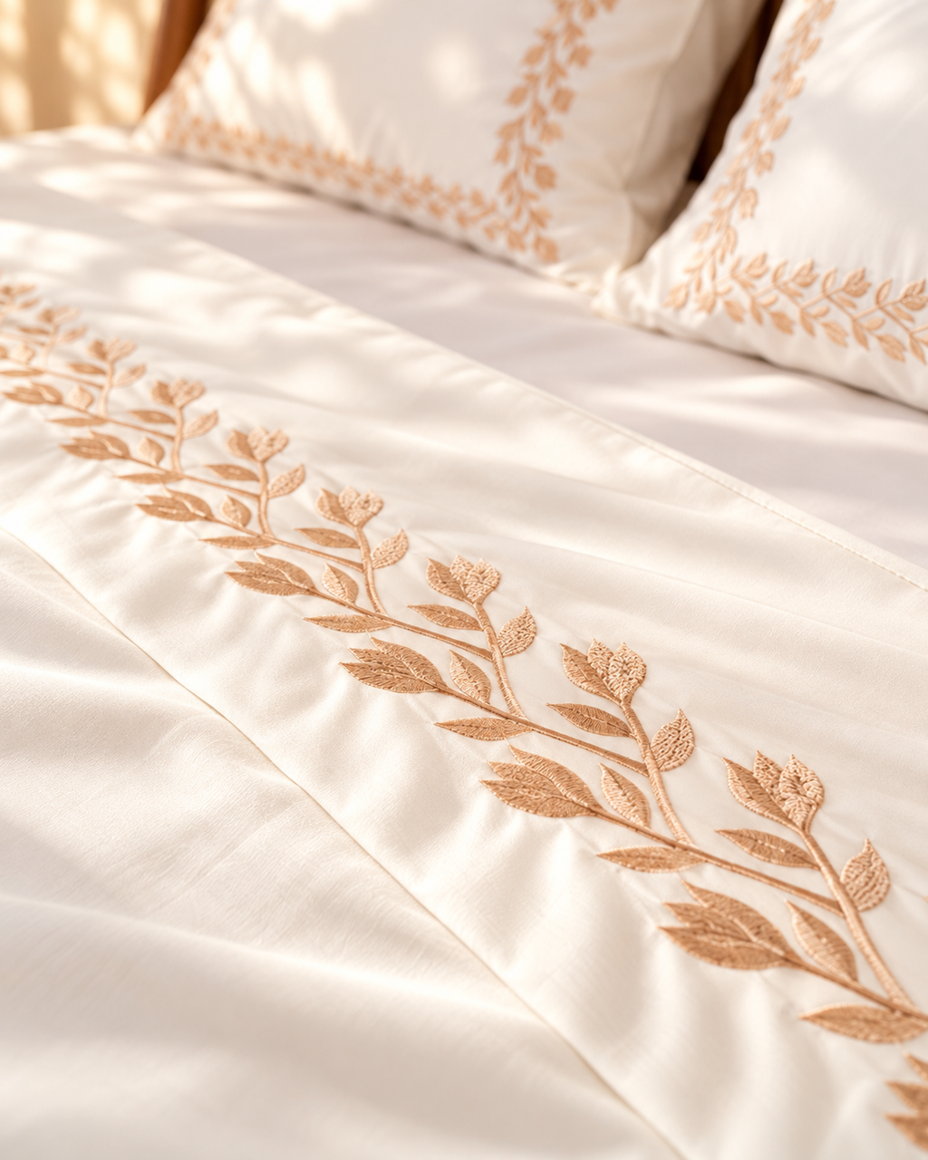 LIORA Embroidered Premium Cotton Bedsheet