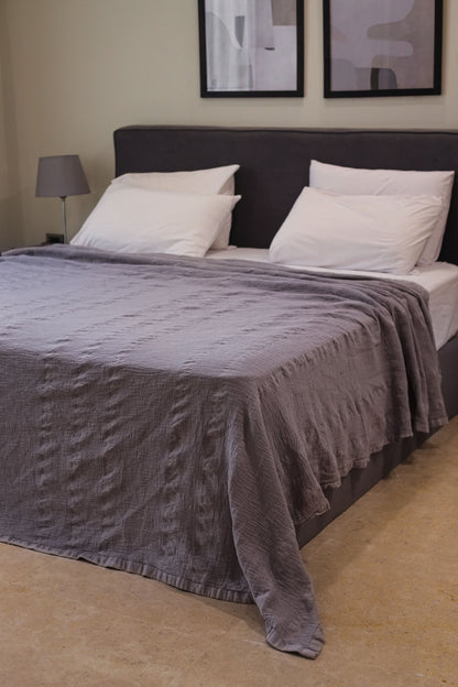 STONE PALACE Crinkle Cotton Throw Blanket
