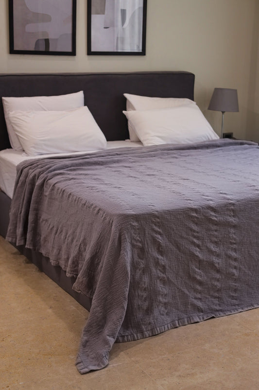 STONE PALACE Crinkle Cotton Throw Blanket