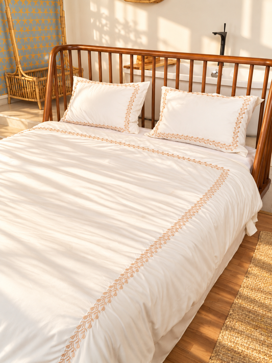 LIORA Embroidered Premium Cotton Duvet Cover