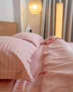 DUSTY ROSE  stripe duvet cover
