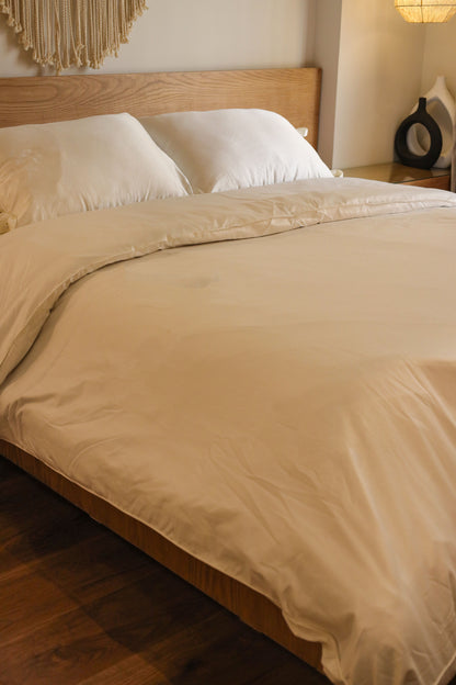RIBBONELLE CREAM silky cotton duvet cover