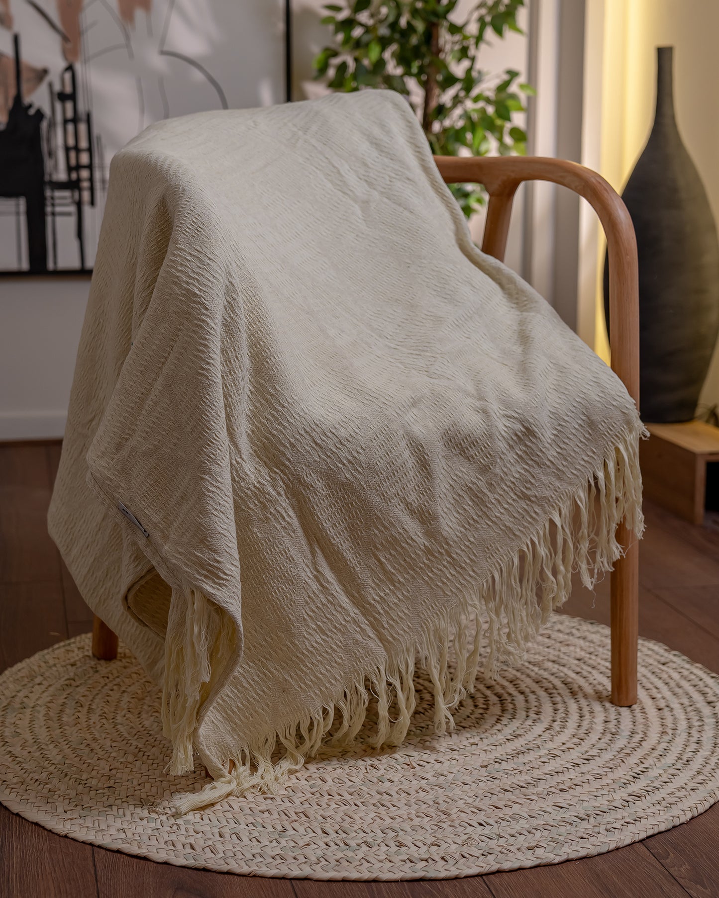 CREAM Becca Cotton Throw Blanket