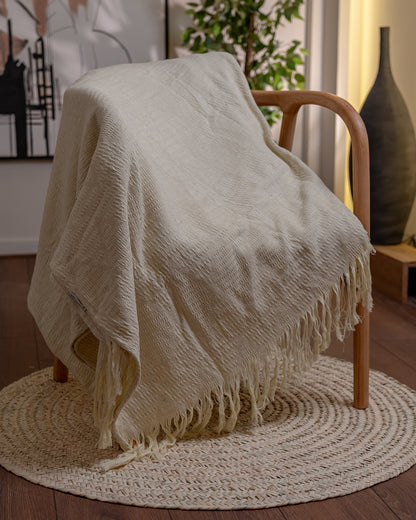 CREAM Becca Cotton Throw Blanket