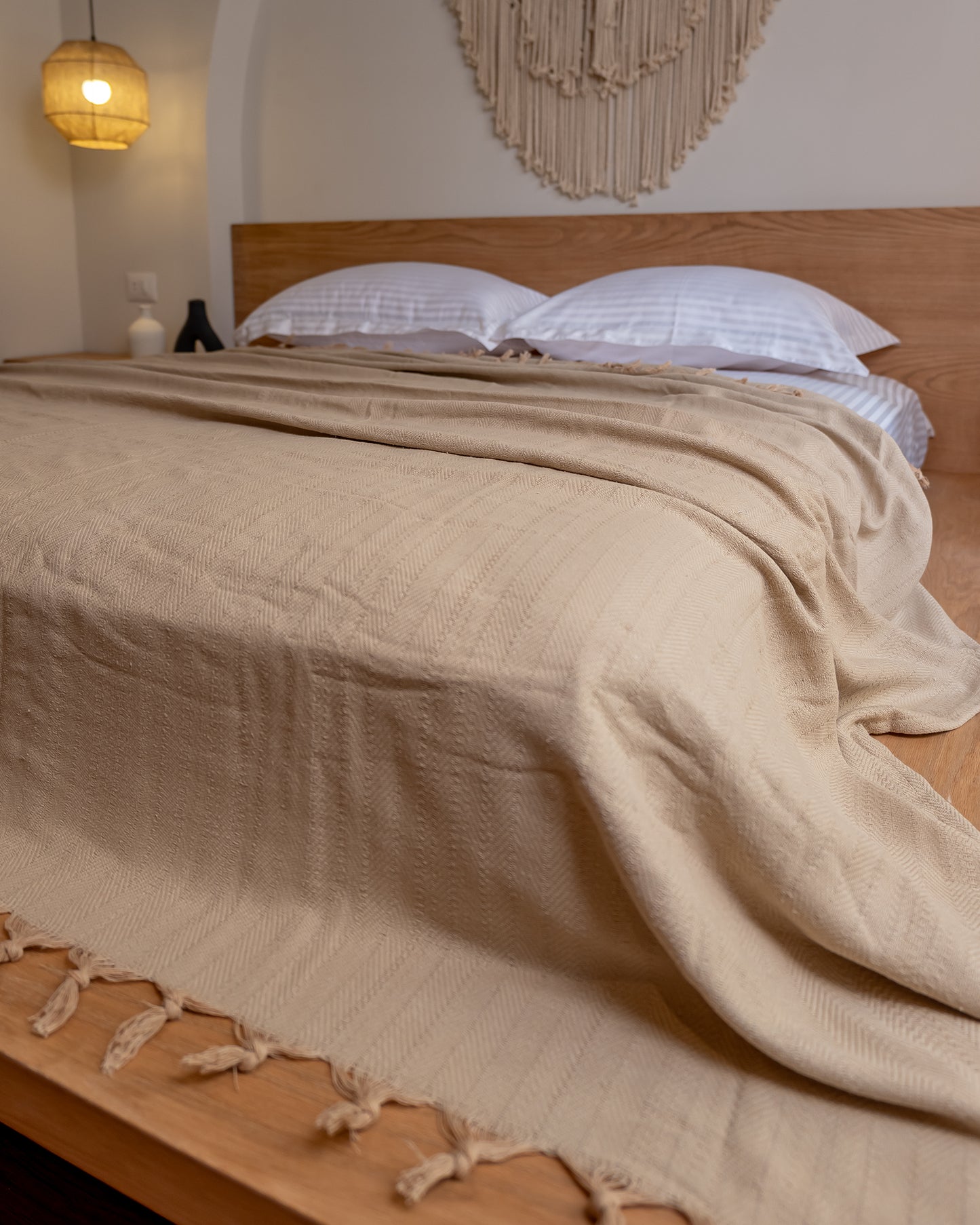 BEIGE Turkish Cotton Throw Blanket