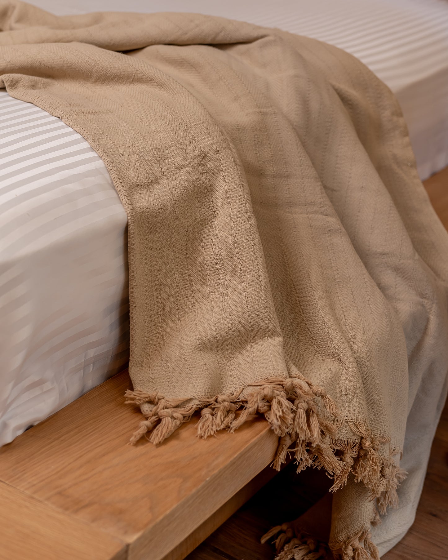 BEIGE Turkish Cotton Throw Blanket
